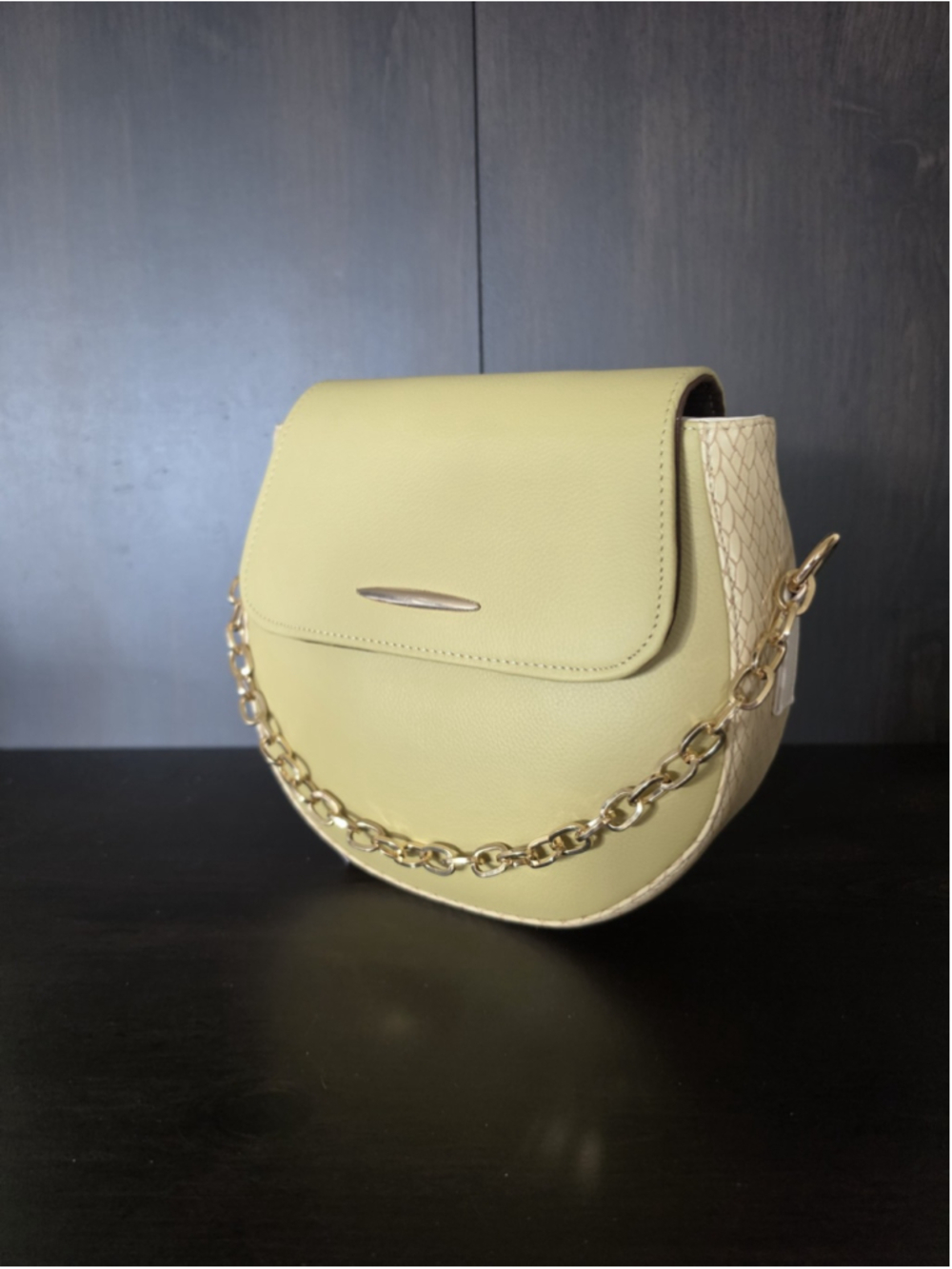 2 Straps Soft Yellow Ivory Embossed Tooled Artisan LEATHER Crossbody Purse Bag - Picture 8 of 16